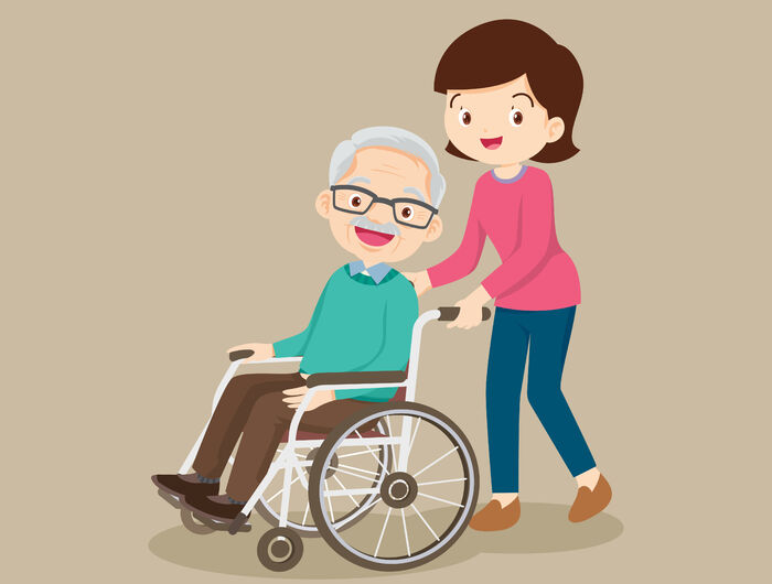 caring_woman_and_grandfather_sitting_on_wheelchair